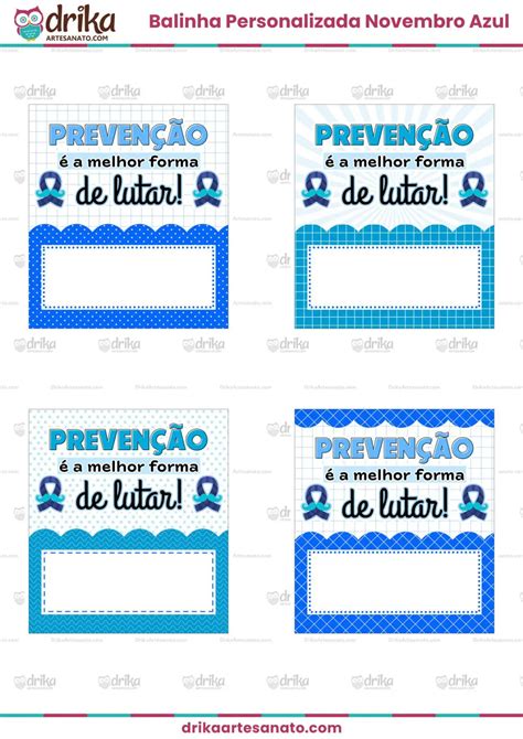 Balinha Personalizada Card Novembro Azul Para Imprimir