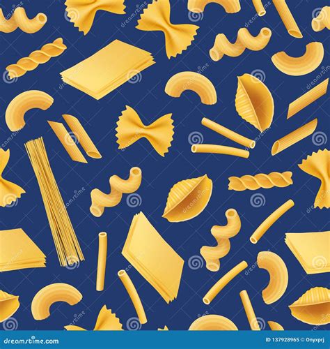 Pasta Types And Forms Realistic Vector Set Cartoondealer