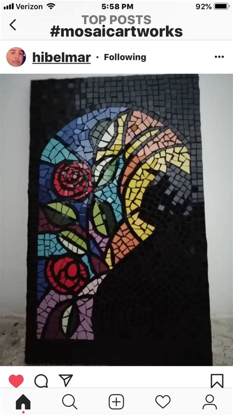 An Image Of A Mosaic Art Work On The Wall In Front Of A Tweet