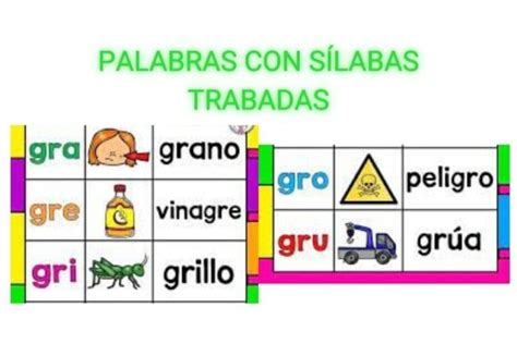 Palabras Con Sílabas Trabadas Ejemplos【imprimir Gratis】