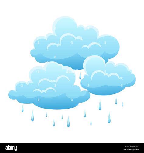 Blue Clouds And Raindrops On White Background Stock Vector Image Art