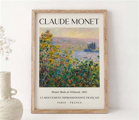 Claude Monet Flower Beds at Vétheuil Poster Gallery Exhibition Wall