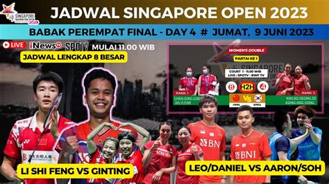 Anthony Ginting Vs Li Shi Feng Leo Daniel Vs Aaron Soh Babak