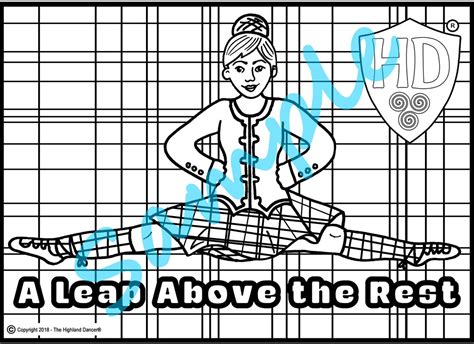 Highland Dancer Colour In Sheet Digital Download Girl 6 | Etsy