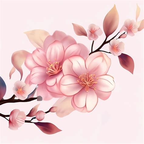 Fundo De Flor De Cerejeira Realista E Lindas Flores De Sakura Rosa