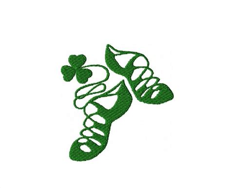 Irish Dance Shoes Machine Embroidery Design Shamrock Shoes Etsy