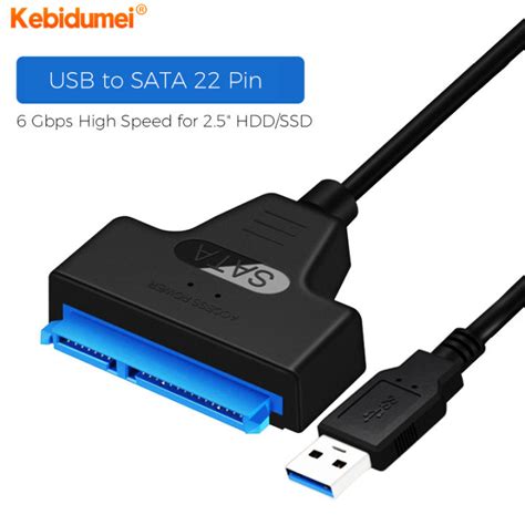 Kebidumei Usb Sata 3020สายเคเบิลความเร็วสูงถึง6gbps อะแดปเตอร์สาย