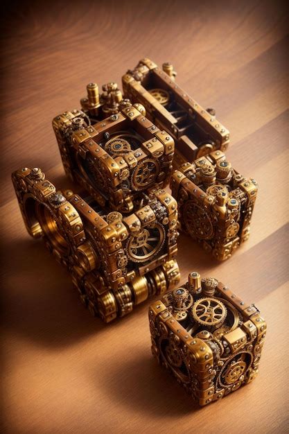 Premium Ai Image Mechanical Objects On Table Steampunk Style