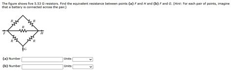 Solved The Figure Shows Five 553 Q Resistors Find The Equivalent