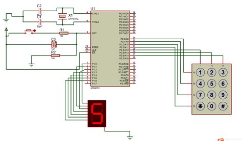基于at89c51单片机的矩阵键盘控制数码管proteus仿真程序 51单片机