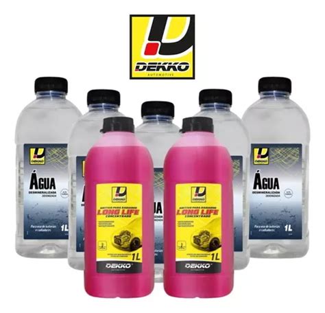 Kit 2 Litros Aditivo Rosa 5 Litros Água Desmineralizada