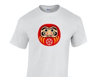 Japanese T Shirt Daruma Doll Asian Art Graphic Design Tee For Men And