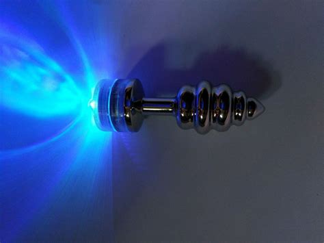 LED Analplug Buttplug Stainless Steel Jewel Butt Plug Anal Foxtail