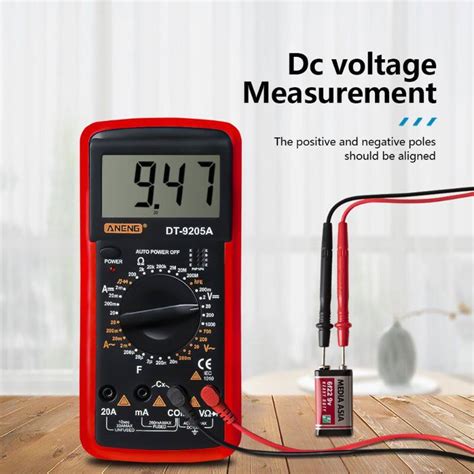 DT9205A HFE AC DC LCD Display Professional Electric Handheld Tester