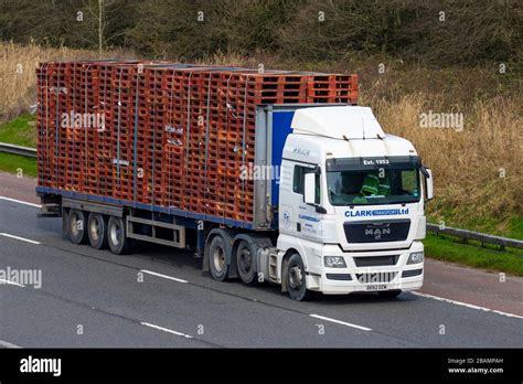 Clark Transport Ltd Haulage Delivery Trucks Carrying Wooden Pallets