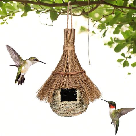 1 paquet Nichoir pour colibri nid d oiseau tissé à la main pour l