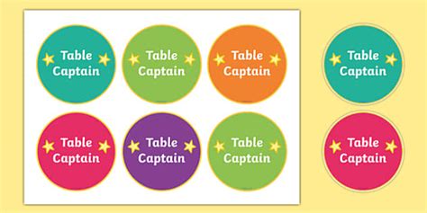 Table Captain Badges Professor Feito Twinkl