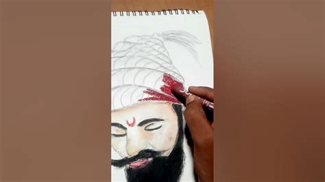 Chhatrapati Sivaji Drawing With Oil Pestel Color Youtube