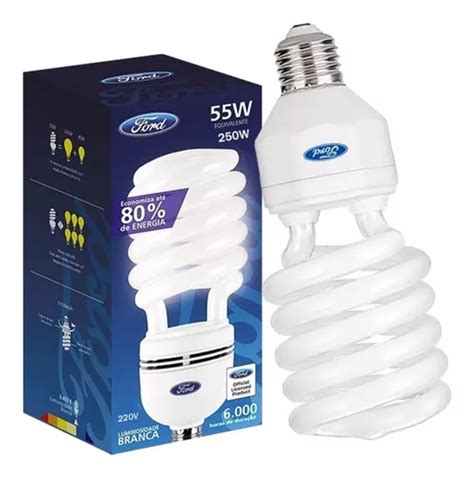 Lâmpada Fluorescente Compacta Espiral 55w 220v Frio Ford 5pç Cor da luz