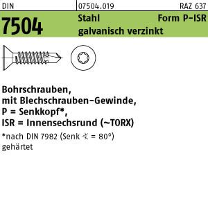 DIN 7504 Stahl Form P ISR Galvanisch Verzinkt Bohrschrauben Mit