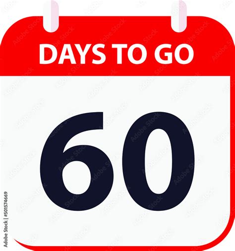 days to go last countdown icon 60 days go vector image. Stock Vector ...