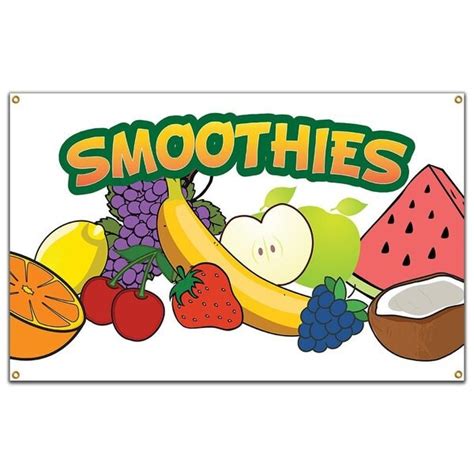 Signmission Smoothies Banner Concession Stand Food Truck Single Sided B