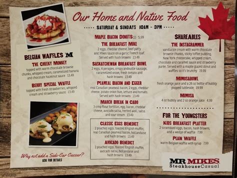 Menu At MR MIKES Steakhouse Casual Olds