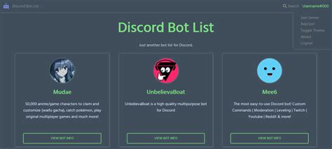 Alternatives and detailed information of Discord Bot List - GitPlanet