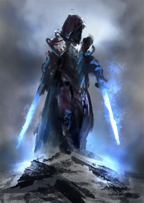 Blue Flame Swordmaster Conor Burke Dark Fantasy Fantasy Rpg Art