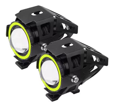 Par Mini Faros Auxiliares Cree Led U7 Ojo Angel Lupa Blanco Cuotas