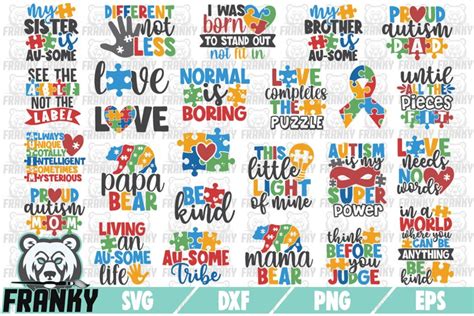 Autism Svg Bundle 25 Designs Svg Dxf Png Eps