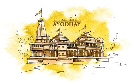 Ayodhya Ram Mandir Drawing: Over 85 Royalty-Free Licensable Stock ...