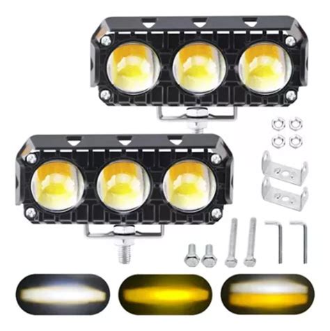 Par Faros De Lupa Led Luz Tres Color De Moto Auto Lm Env O Gratis