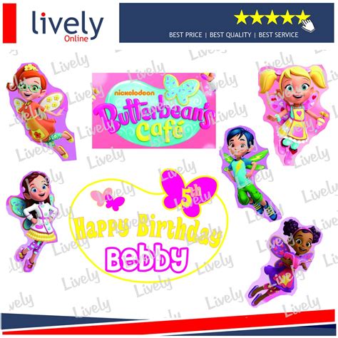 Jual CAKE TOPPER KARAKTER BUTTERBEANS HIASAN KUE HBD HAPPY BIRTHDAY