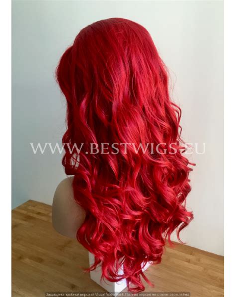 Synthetic Lace Front Wig Wavy Red Long Hair