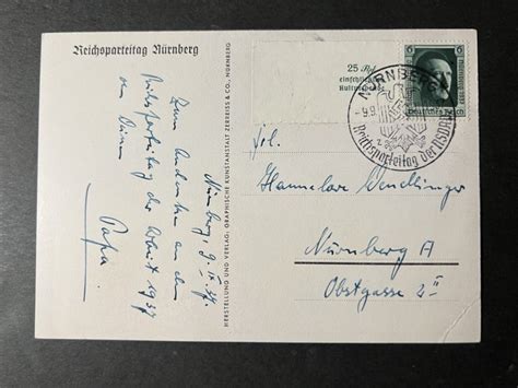 Nazi Germany Postcard Cover Nuremburg Local Use Adolf Hitler