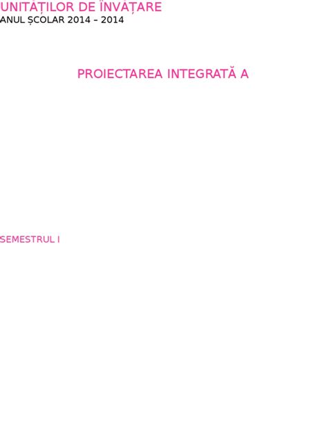 Pdf Proiectarea Integrata A Unitatilor De Invatare Clasa A Ii A