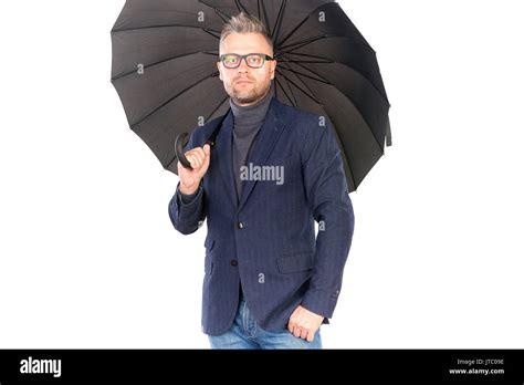 Man Under Umbrella Stock Photo Alamy