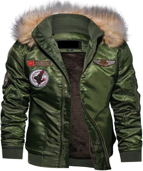 Chamarra Grueso De Felpa Para Hombre Chamarra De Invierno Verde Militar Con Capucha Para