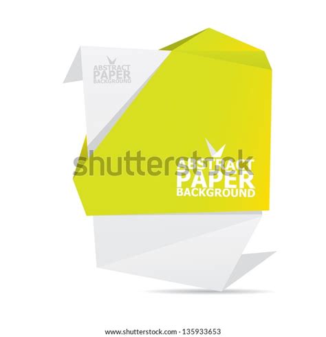 Abstract White Green Paper Origami Background Stock Vector (Royalty Free) 135933653 | Shutterstock