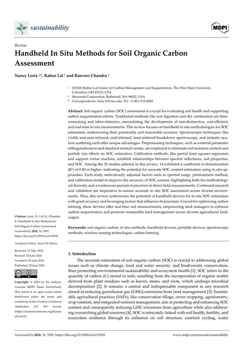 PDF Handheld In Situ Methods For Soil Organic Carbon Assessment