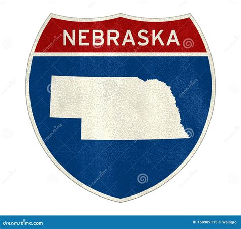 Nebraska State Interstate Road Sign Stock Illustration Illustration