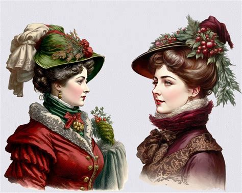 Victorian Lady Clipart Christmas Lady Clipart Victorian Christmas