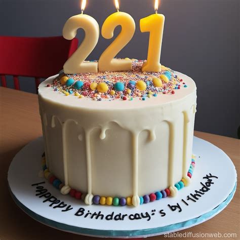 2 Tier White Chocolate Birthday Cake Stable Diffusion Online