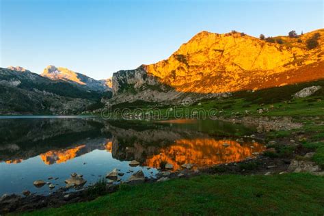 views  sunset  national park peaks  europe stock image image