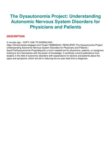 Ppt Pdf Download The Dysautonomia Project Understanding Autonomic