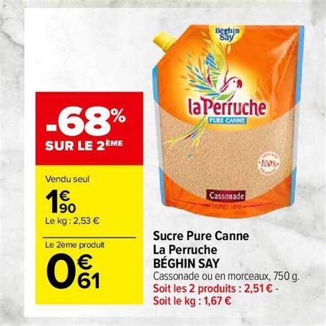 Promo Sucre Pure Canne La Perruche B Ghin Say Chez Carrefour Market