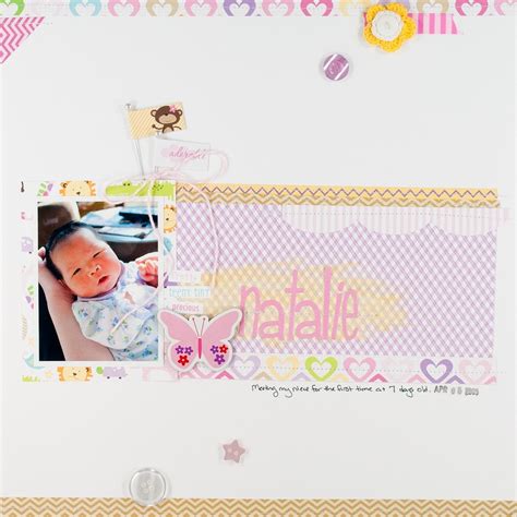 Natalie Scrapbook Baby Scrapbook Scrapbook Pages Page Layout