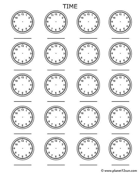 Telling Time Practice Sheets