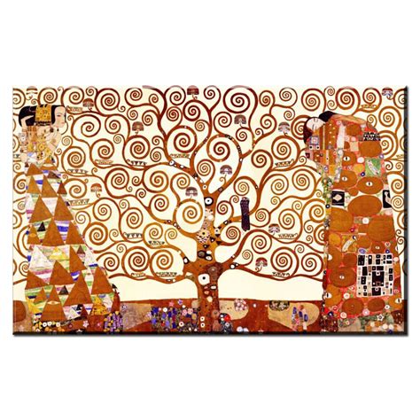 Gustav Klimt Tree Of Life Abstract Canvas Wall Art Print Unframed